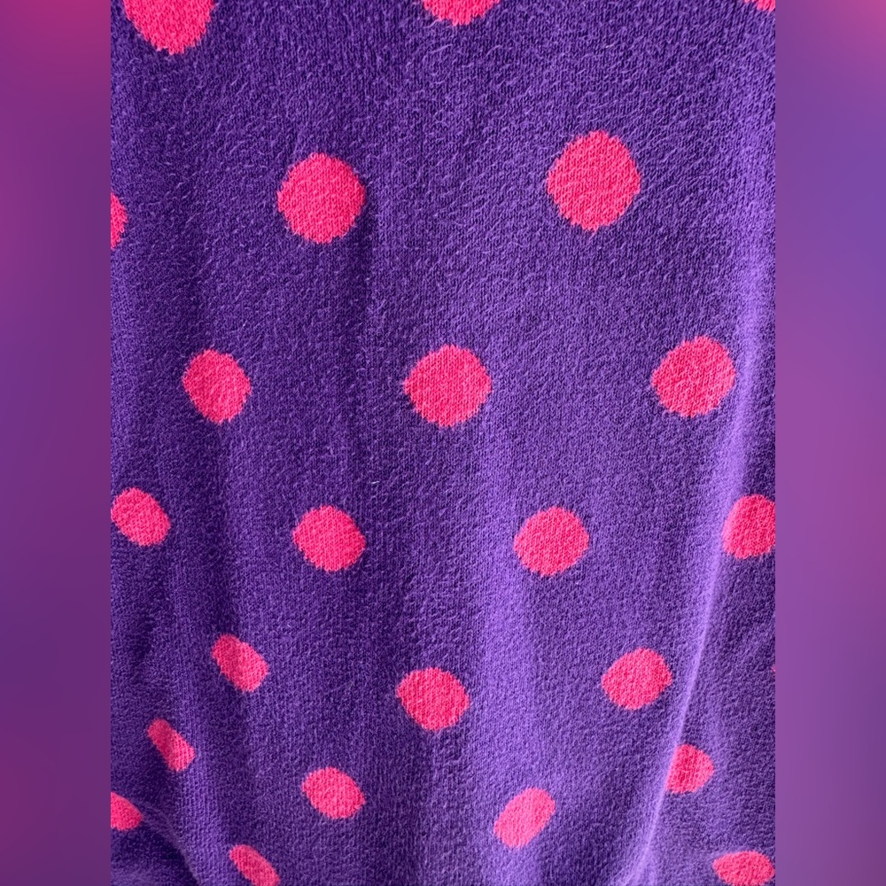 Hanna Andersson Purple Sweater Dress with Pink Dots Size 140/10 - Picture 6 of 9